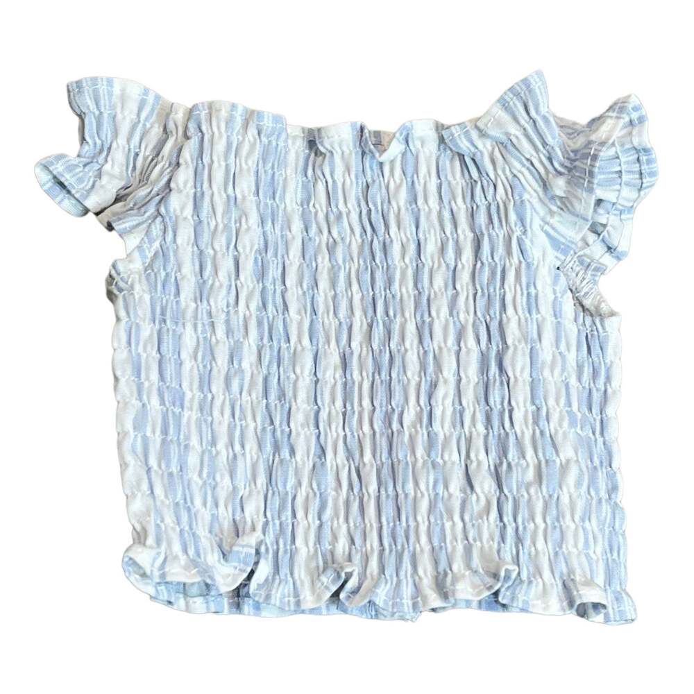 American Girl Blaire Doll Shirt Blue Ruffle Gardening Outfit Top Accessory New